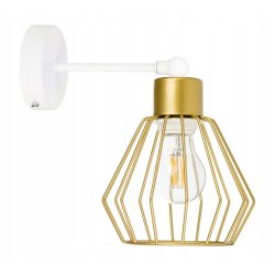 LAMPA KINKIET E27 żyrandol stały loft drut złoty 1