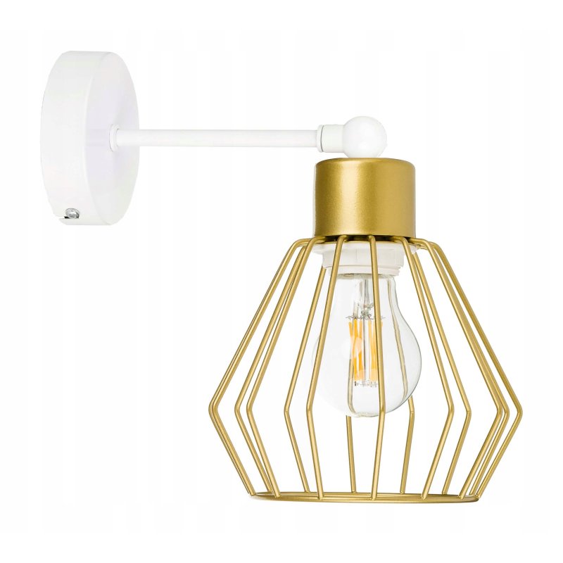 LAMPA KINKIET E27 żyrandol stały loft drut złoty 1