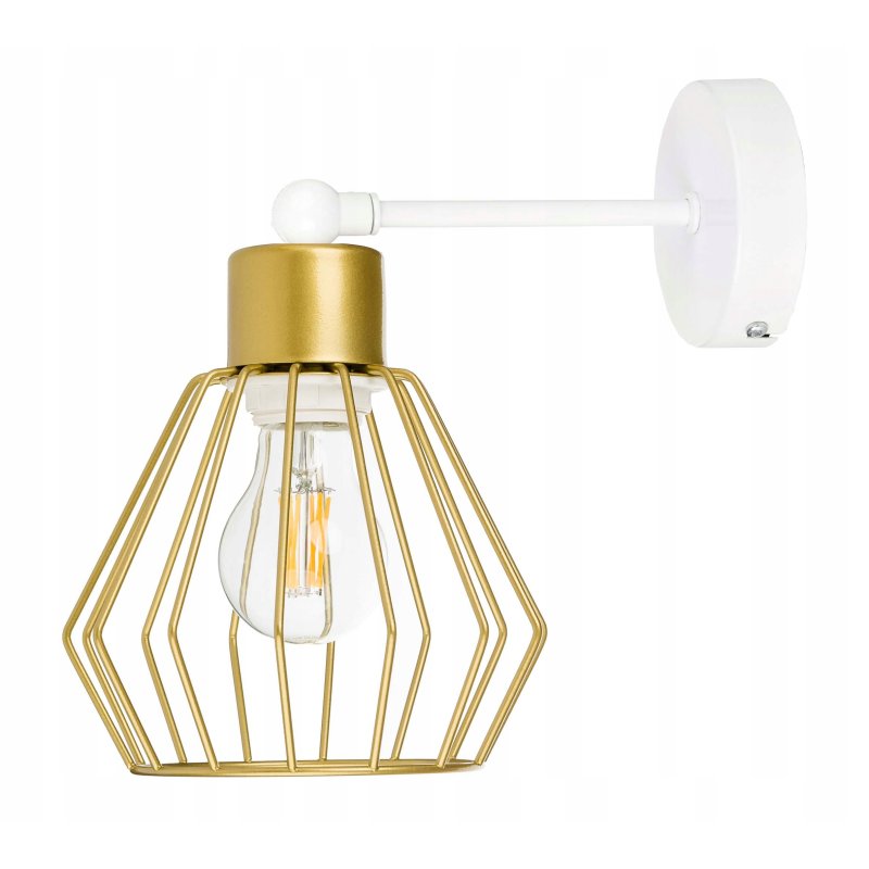LAMPA KINKIET E27 żyrandol stały loft drut złoty 1