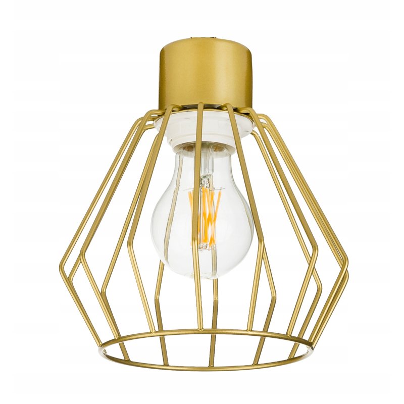LAMPA KINKIET E27 żyrandol stały loft drut złoty 1