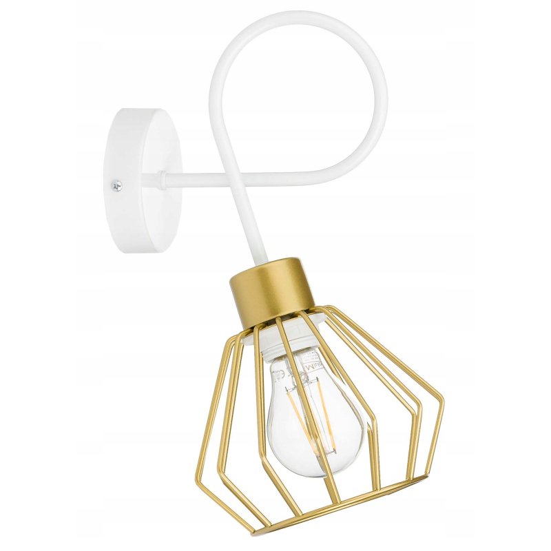 LAMPA KINKIET E27 żyrandol stały loft drut złoty 1