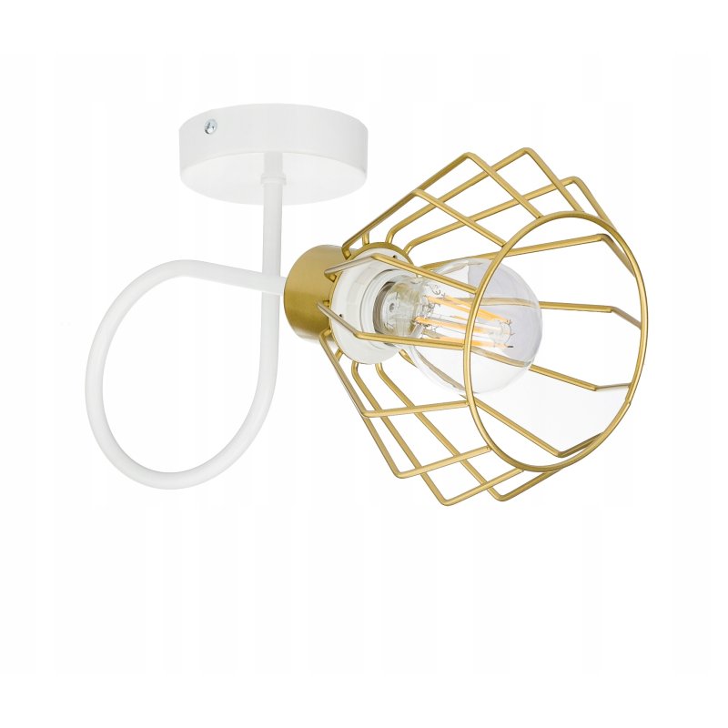 LAMPA KINKIET E27 żyrandol stały loft drut złoty 1