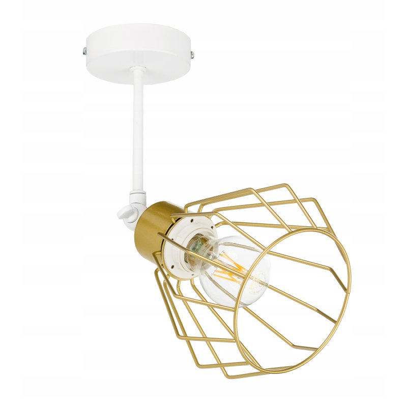 LAMPA KINKIET ścienny regulowany loft drut złoty 1