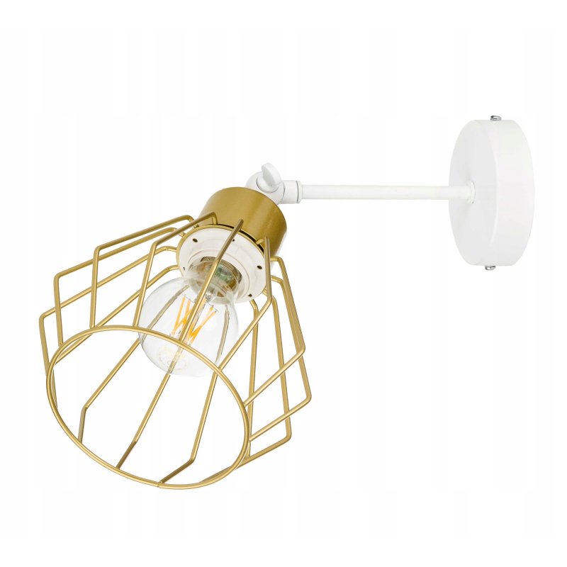 LAMPA KINKIET ścienny regulowany loft drut złoty 1