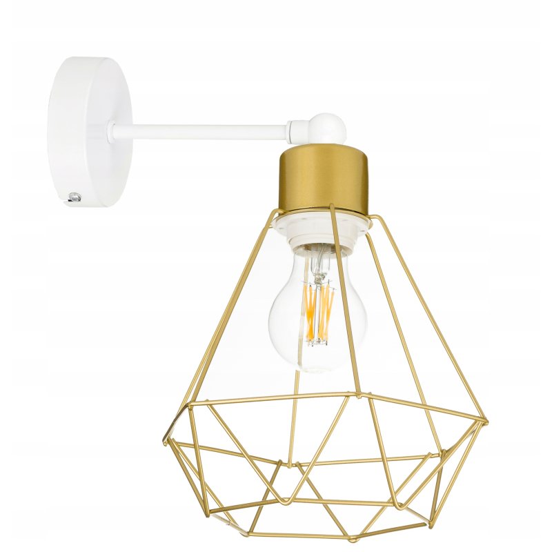LAMPA kinkiet E27 żyrandol stały loft drut złoty 1