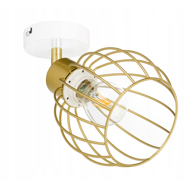 LAMPA KINKIET ścienny regulowany loft drut złoty 1