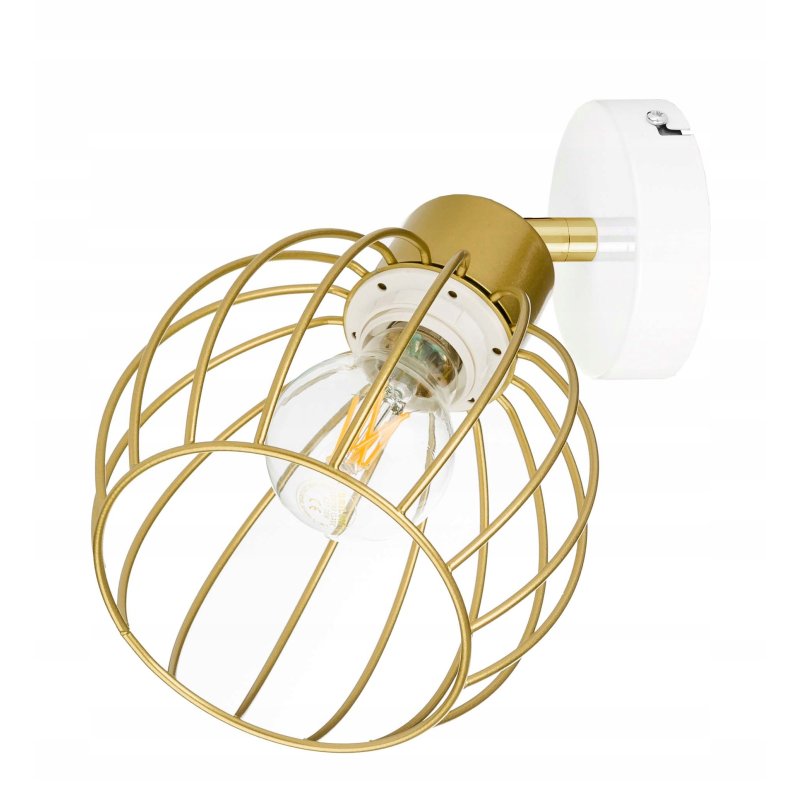 LAMPA KINKIET ścienny regulowany loft drut złoty 1