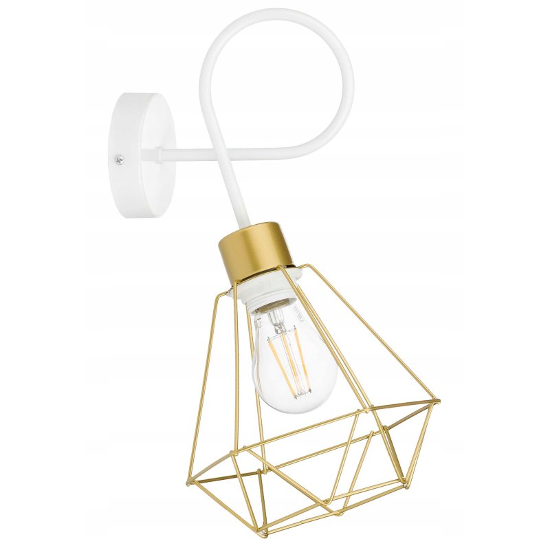 LAMPA kinkiet E27 żyrandol stały loft drut złoty 1