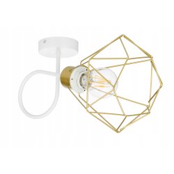 LAMPA kinkiet E27 żyrandol stały loft drut złoty 1