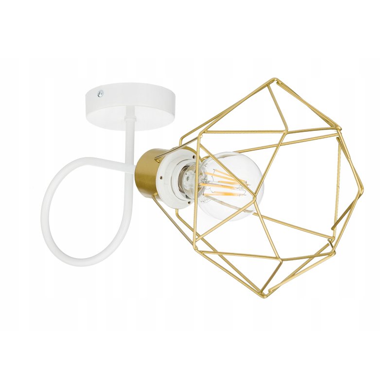 LAMPA kinkiet E27 żyrandol stały loft drut złoty 1