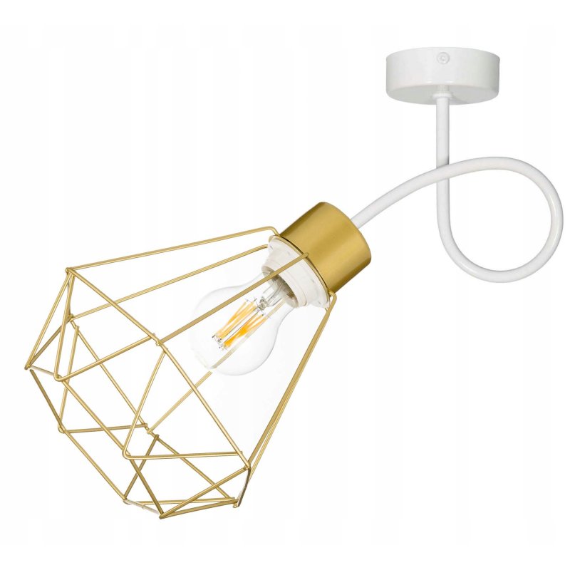 LAMPA kinkiet E27 żyrandol stały loft drut złoty 1