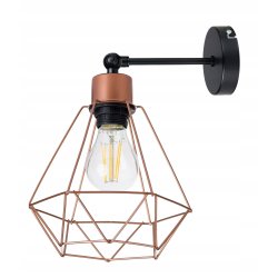 Lampa kinkiet E27 ścienny stały loft drut Diament