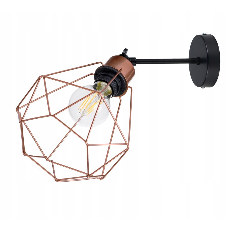 Lampa kinkiet ścienny regulowany loft drut diament