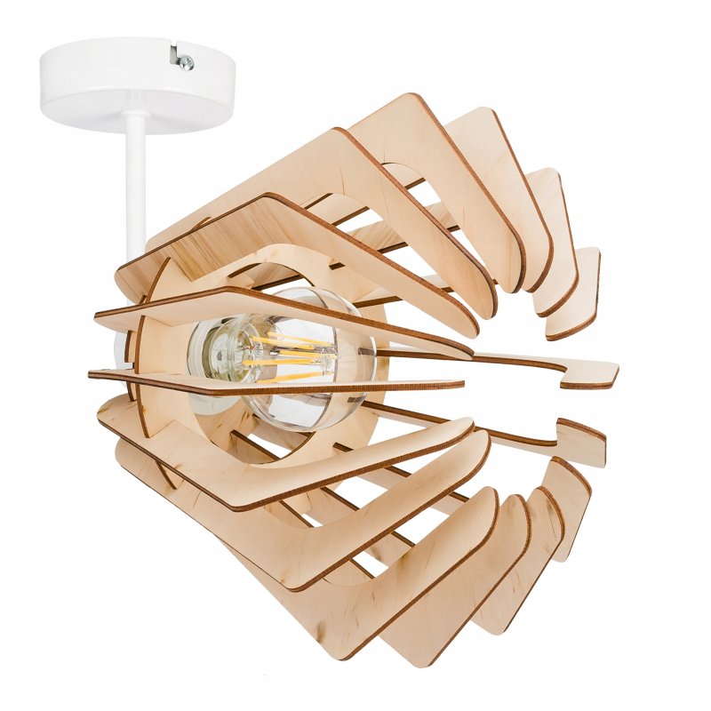 Lampa kinkiet E27 ścienny ruch loft Drewno na E27