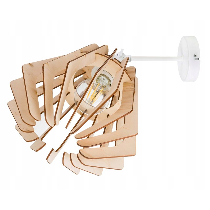 Lampa kinkiet E27 ścienny ruch loft Drewno na E27