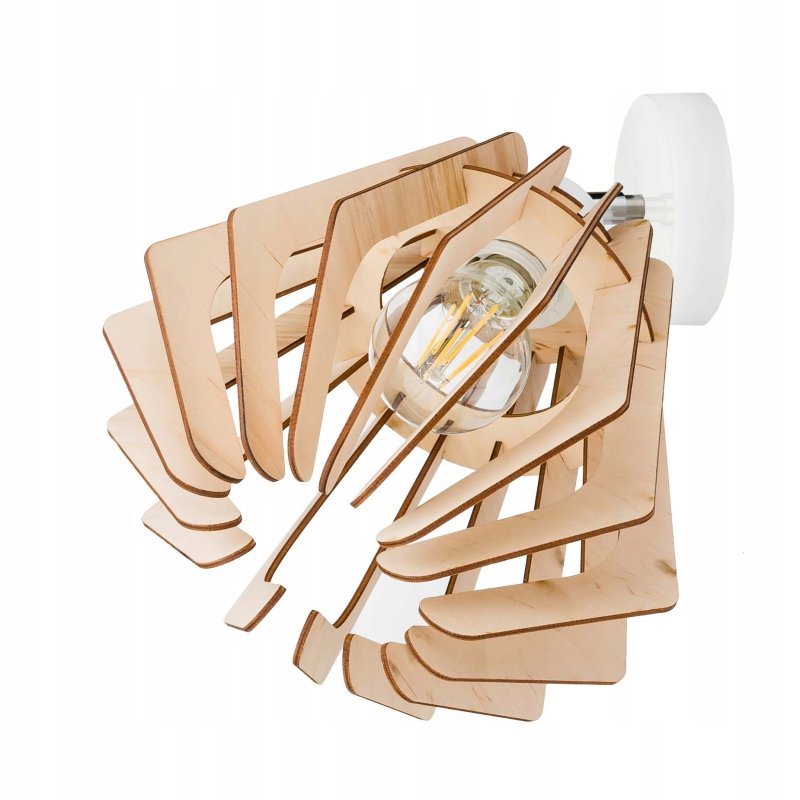 Lampa kinkiet E27 ścienny ruch loft Drewno na E27
