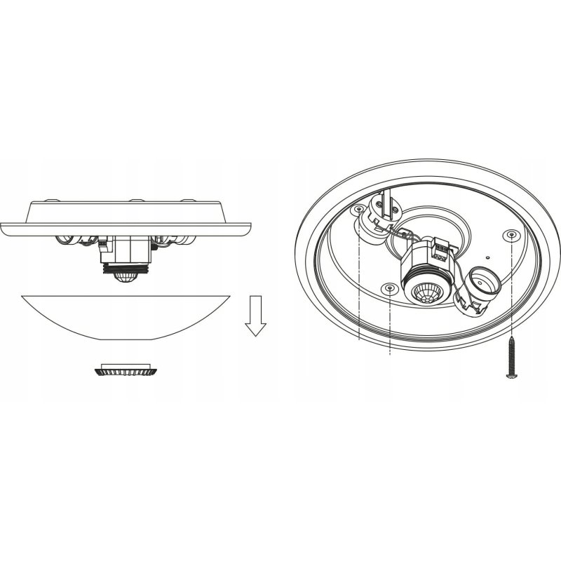 PLAFON lampa OPRAWA na 2 E27 czujnik ruchu PIR 20W