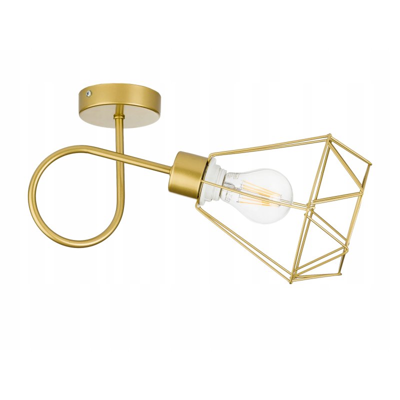 LAMPA sufitowa żyrandol kinkiet E27 stały loft drut złoty na 1x E27