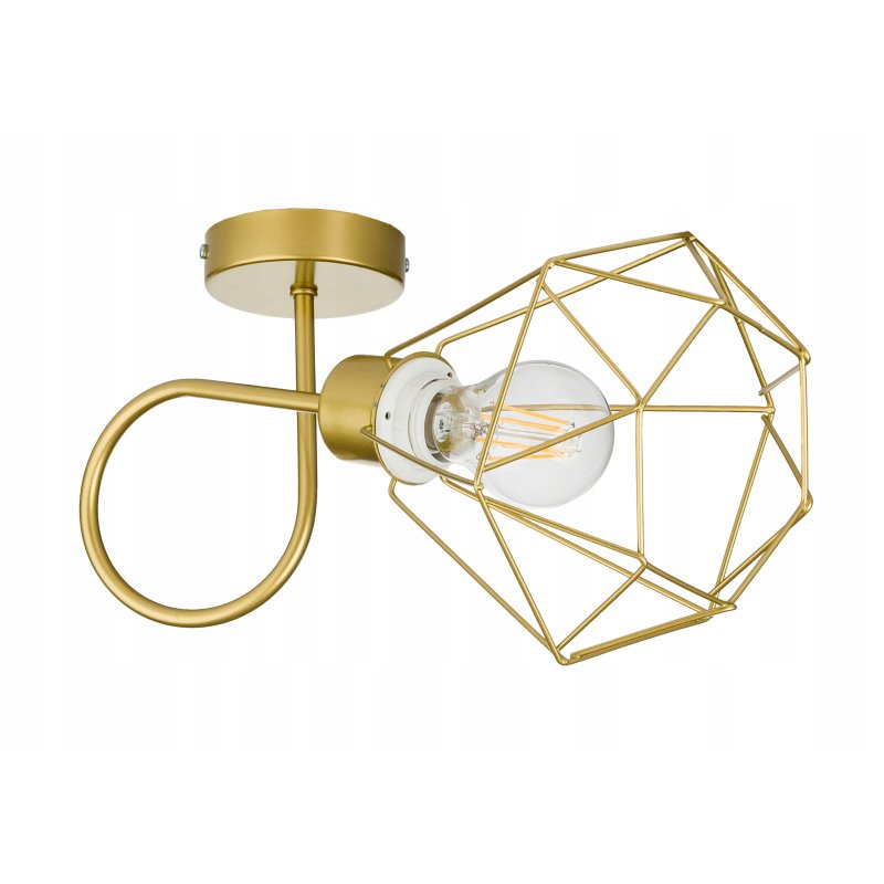 LAMPA sufitowa żyrandol kinkiet E27 stały loft drut złoty na 1x E27