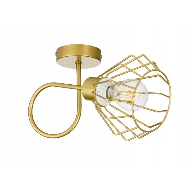 Lampa kinkiet E27 żyrandol stały kręcony loft drut brylant złoty na 1 x E27