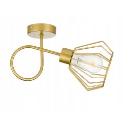 Lampa kinkiet E27 żyrandol stały kręcony loft drut brylant złoty na 1 x E27