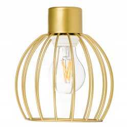 LAMPA KINKIET E27 żyrandol stały kręcony loft drut Kula złoty na 1 x E27