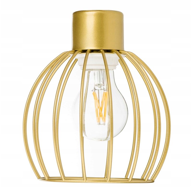 LAMPA KINKIET E27 żyrandol stały kręcony loft drut Kula złoty na 1 x E27