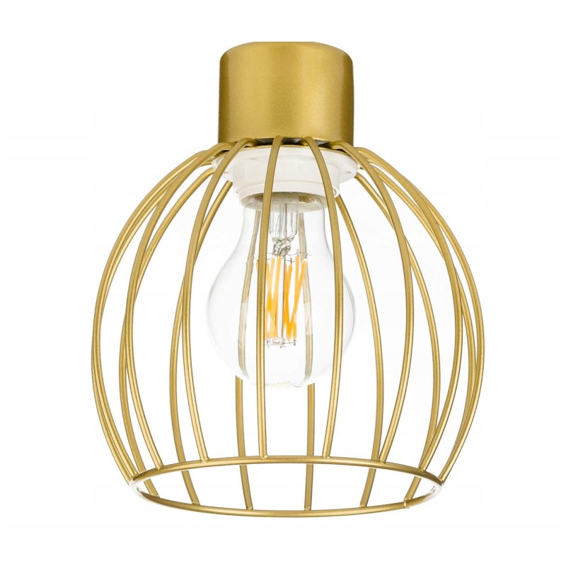 LAMPA KINKIET E27 żyrandol stały kręcony loft drut Kula złoty na 1 x E27
