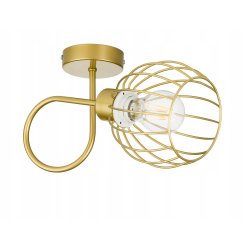 LAMPA KINKIET E27 żyrandol stały kręcony loft drut Kula złoty na 1 x E27