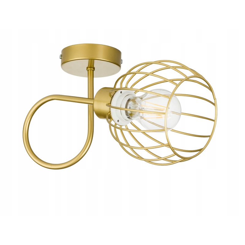 LAMPA KINKIET E27 żyrandol stały kręcony loft drut Kula złoty na 1 x E27