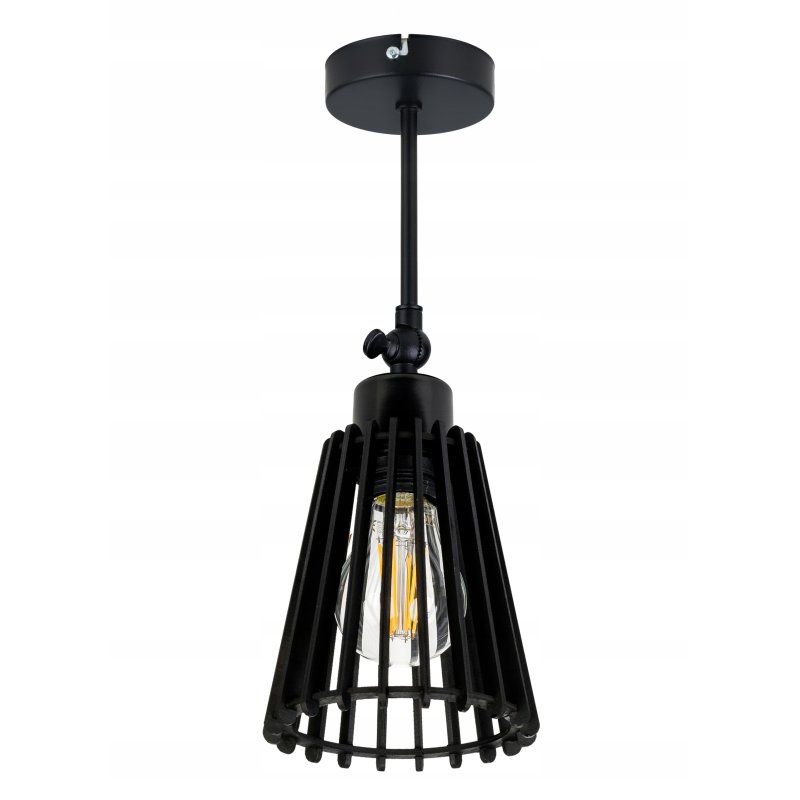 LAMPA czarna kinkiet E27 ścienny ruchomy loft Drewno piramidka eko czarny
