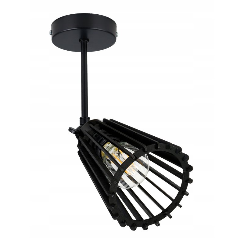 LAMPA czarna kinkiet E27 ścienny ruchomy loft Drewno piramidka eko czarny