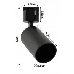 Zestaw 8x SPOT lampa GU10 na szynę 1f SZYNOPRZEWÓD szyna 2m + 2m + narożnik