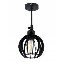 LAMPA KINKIET czarny na 1x E27 ścienny regulowany loft KULA Drewno czarne