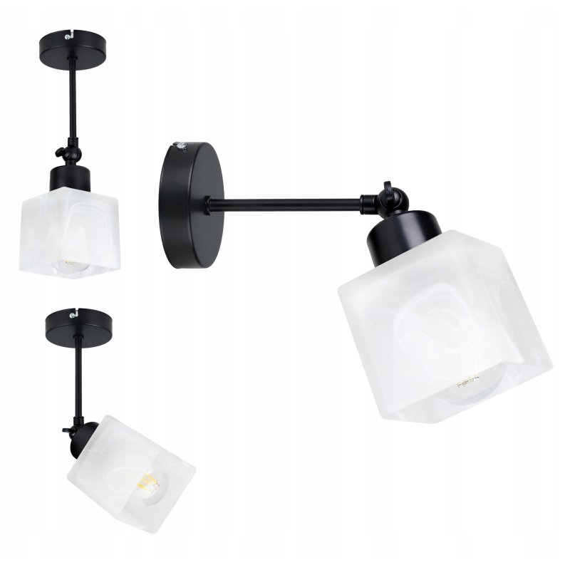 LAMPA KINKIET ścienny ruchomy loft Klosz SZKLANY