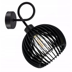 Lampa kinkiet ścienny stały kręcony LOFT klosz kula 36 Drewno na 1x E27