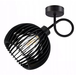 Lampa kinkiet ścienny stały kręcony LOFT klosz kula 36 Drewno na 1x E27