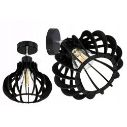 Lampa kinkiet ścienny stały REGULOWANY LOFT klosz ALLADYNA Drewno na 1x E27