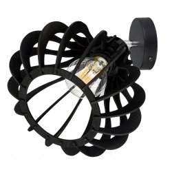 Lampa kinkiet ścienny stały REGULOWANY LOFT klosz ALLADYNA Drewno na 1x E27