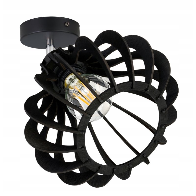 Lampa kinkiet ścienny stały REGULOWANY LOFT klosz ALLADYNA Drewno na 1x E27