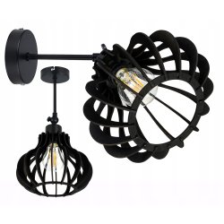 Lampa kinkiet ścienny stały REGULOWANY LOFT klosz ALLADYNA Drewno na 1x E27