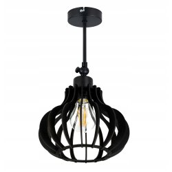 Lampa kinkiet ścienny stały REGULOWANY LOFT klosz ALLADYNA Drewno na 1x E27