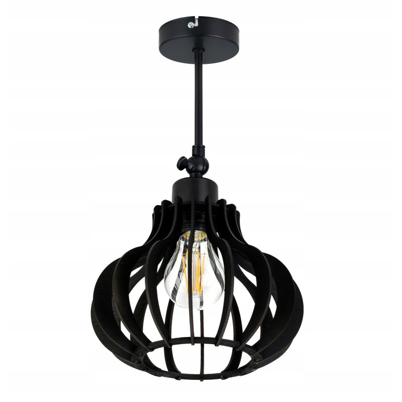 Lampa kinkiet ścienny stały REGULOWANY LOFT klosz ALLADYNA Drewno na 1x E27