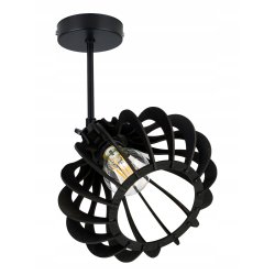 Lampa kinkiet ścienny stały REGULOWANY LOFT klosz ALLADYNA Drewno na 1x E27