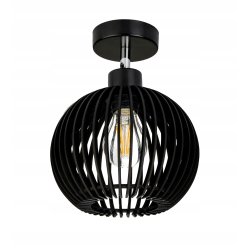Lampa kinkiet ścienny REGULOWANY CZARNY LOFT klosz kula 40 Drewno na 1x E27