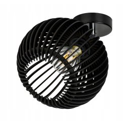 Lampa kinkiet ścienny REGULOWANY CZARNY LOFT klosz kula 40 Drewno na 1x E27