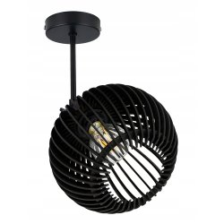Lampa kinkiet ścienny REGULOWANY CZARNY LOFT klosz kula 40 Drewno na 1x E27