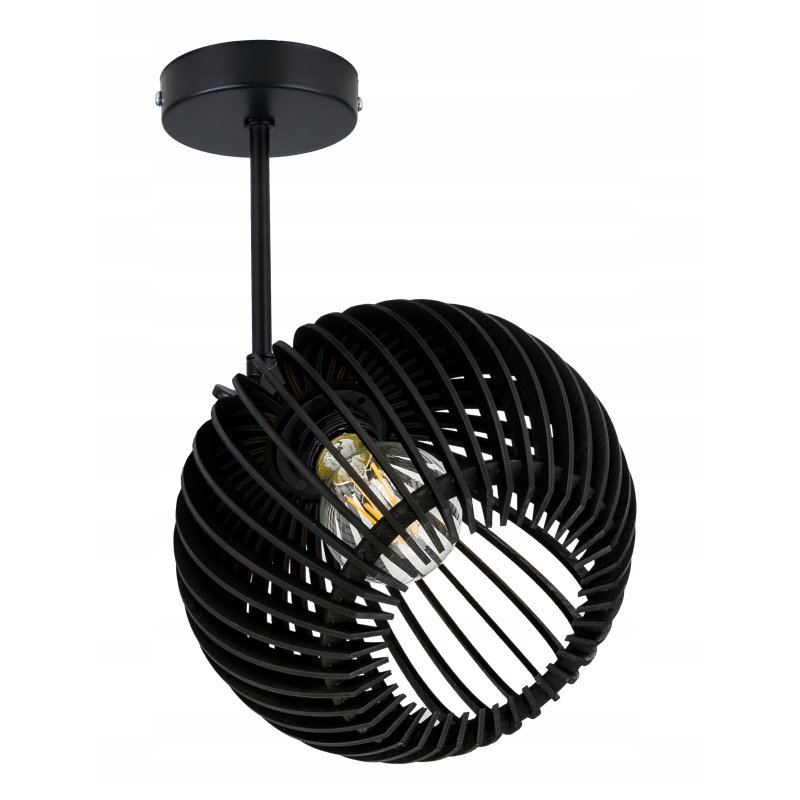 Lampa kinkiet ścienny REGULOWANY CZARNY LOFT klosz kula 40 Drewno na 1x E27