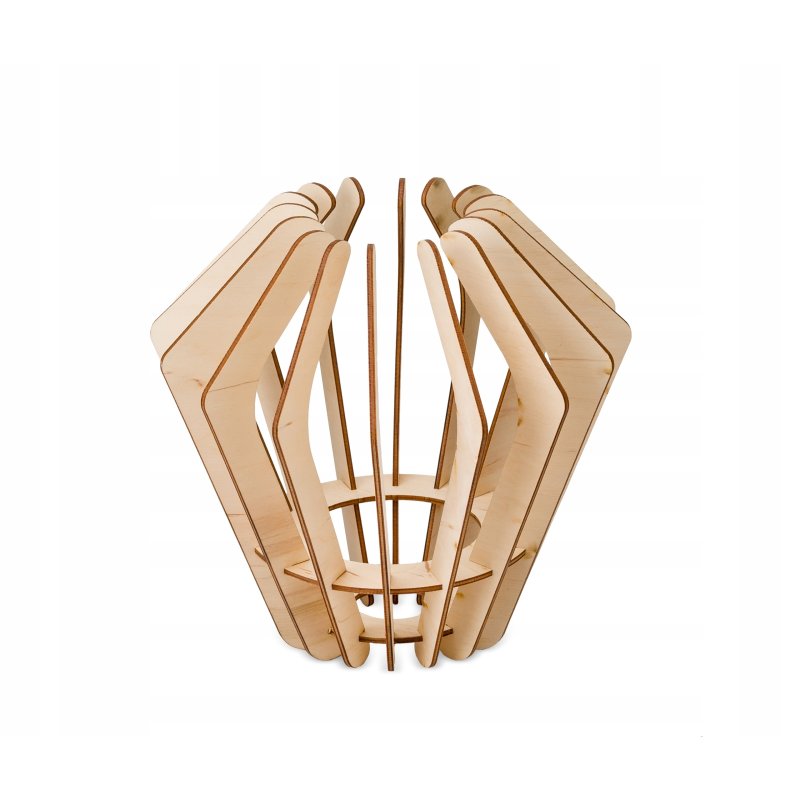 Lampa kinkiet ścienny stały prosty LOFT klosz DIAMENT Drewno na 1x E27