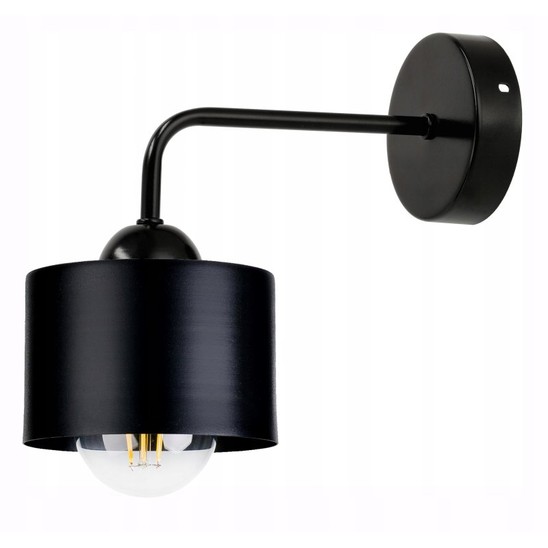 LAMPA KINKIET E27 ścienny stały loft metal KUBEK CZARNY